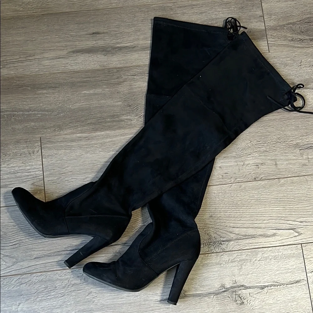 Steve Madden Black Suede Women's Knee-High Boots Size 9 - Picture 6 of 9